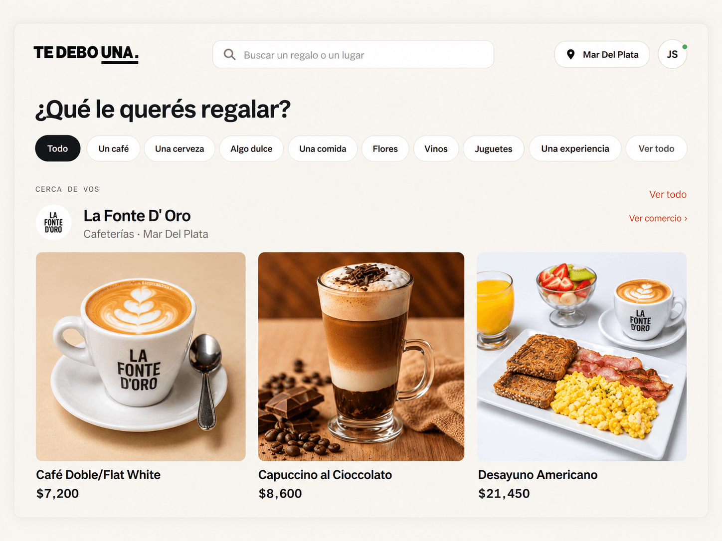 Home de Te Debo Una: categorías de regalo y productos de un comercio en Mar del Plata.